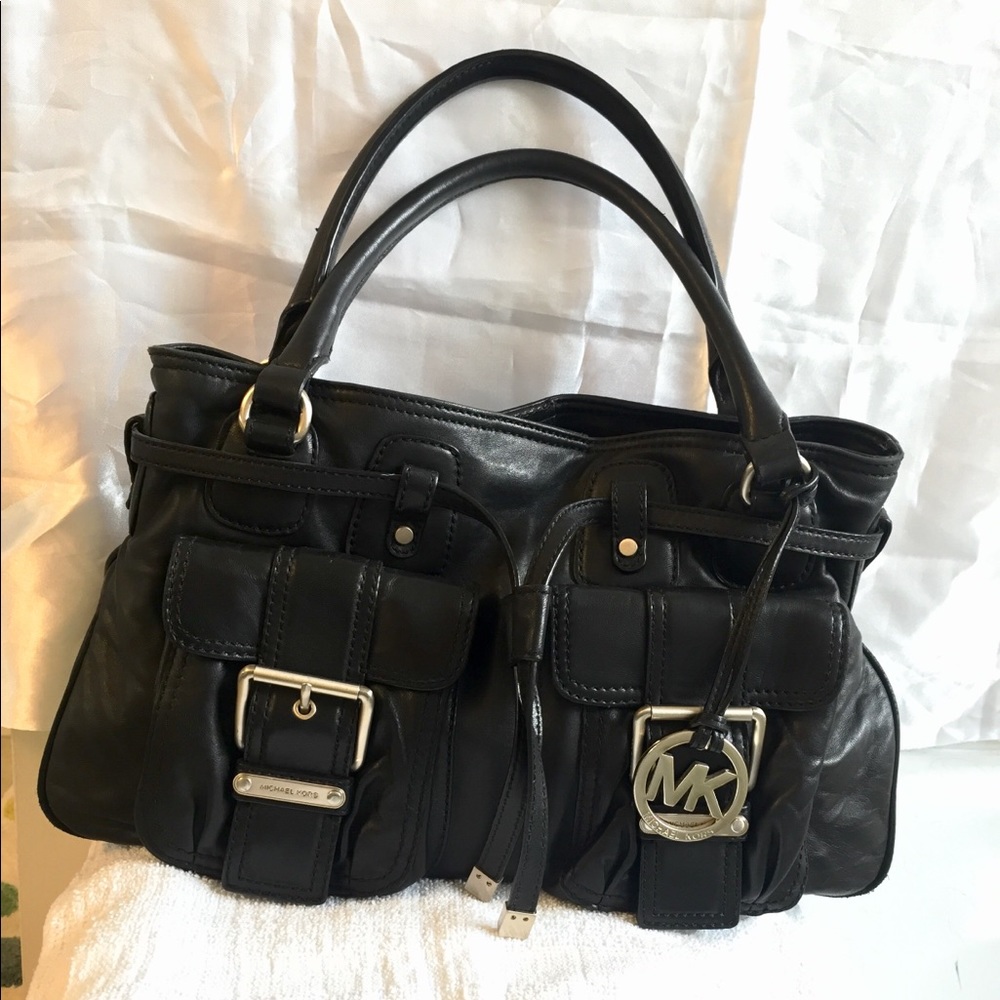 Michael Kors black leather handbag